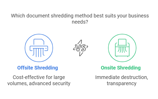 Infographic about the best option for a business for shredding services